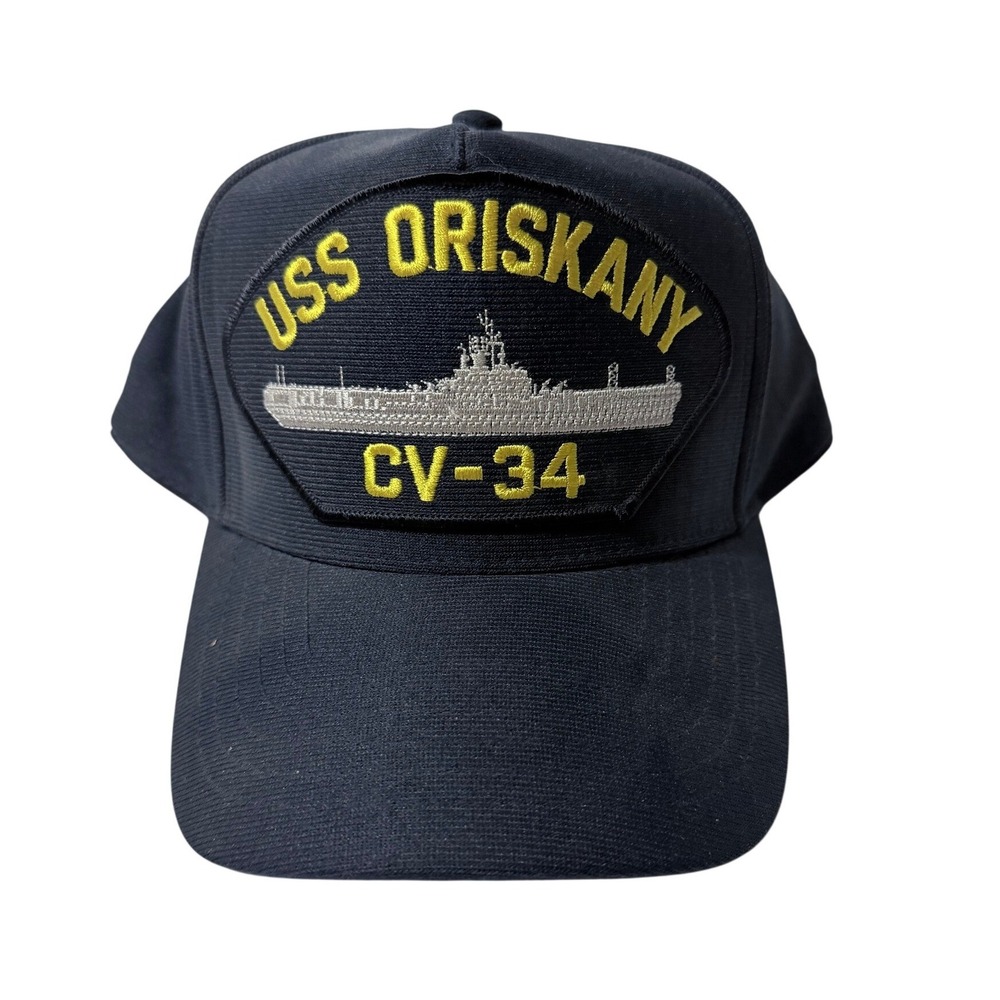Eagle Crest USS Oriskany CV-34 Navy Blue Snapback Hat Military Veteran Cap